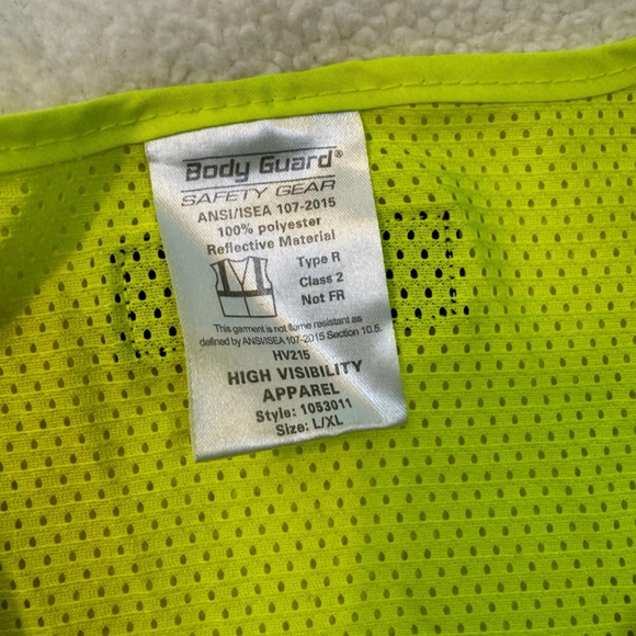 Men's Body Guard Safety Vest L/XL Orange Reflective Material - Picture 5 of 10